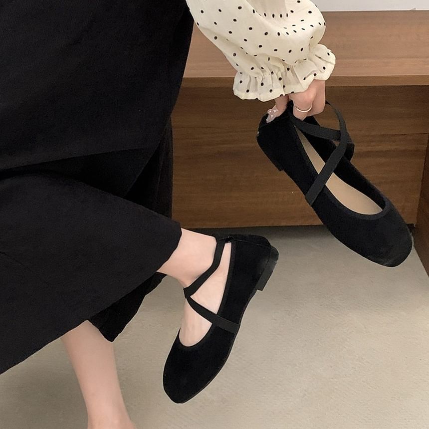 Faux Suede Ballet Flats