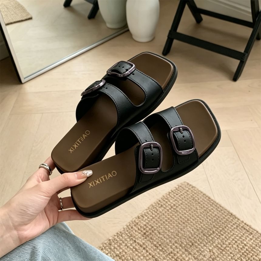Double Strap Slide Sandals