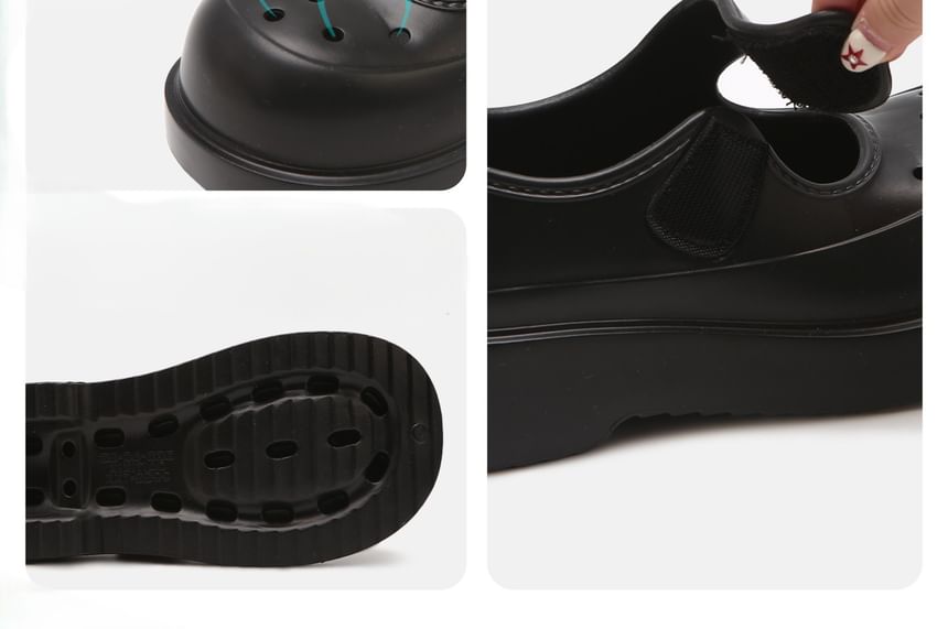 Platform Perforated Plain Sandals