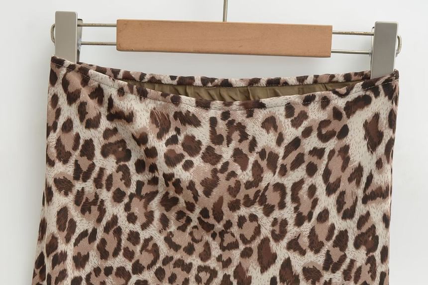 High Waist Leopard Print Mesh Mermaid Skirt (Various Designs)