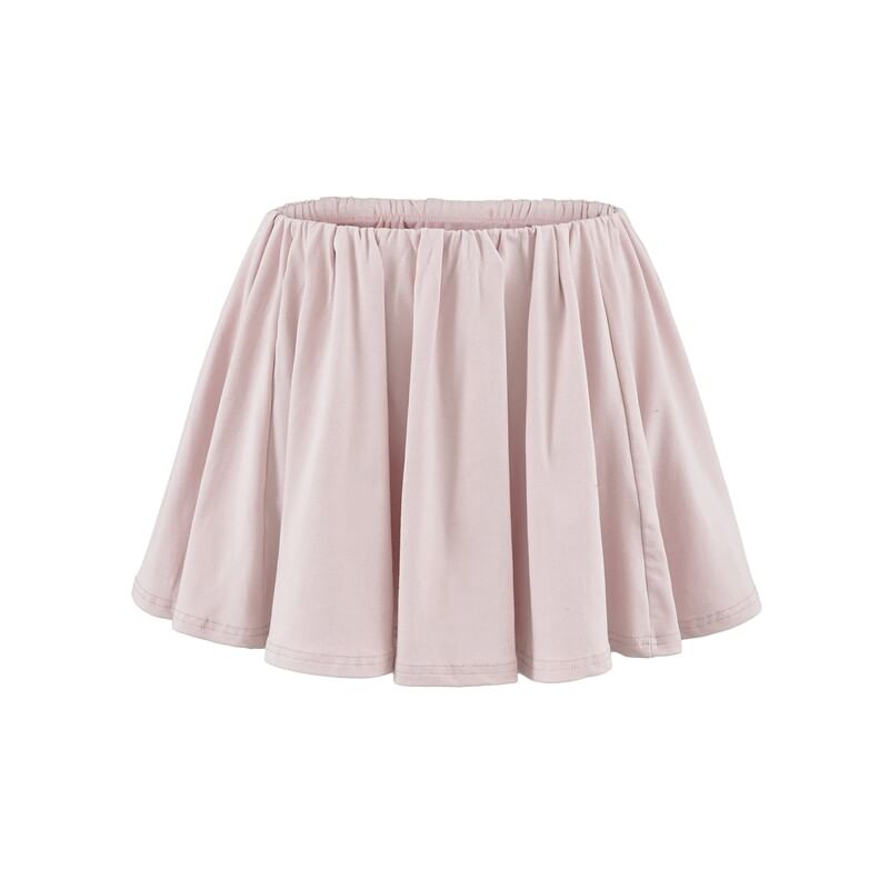 Elastic Waist Plain Mini A-Line Skirt