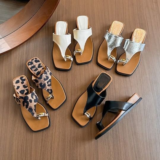 Wedge Heel Square Toe Sandals