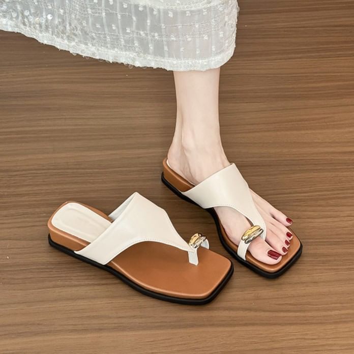Wedge Heel Square Toe Sandals