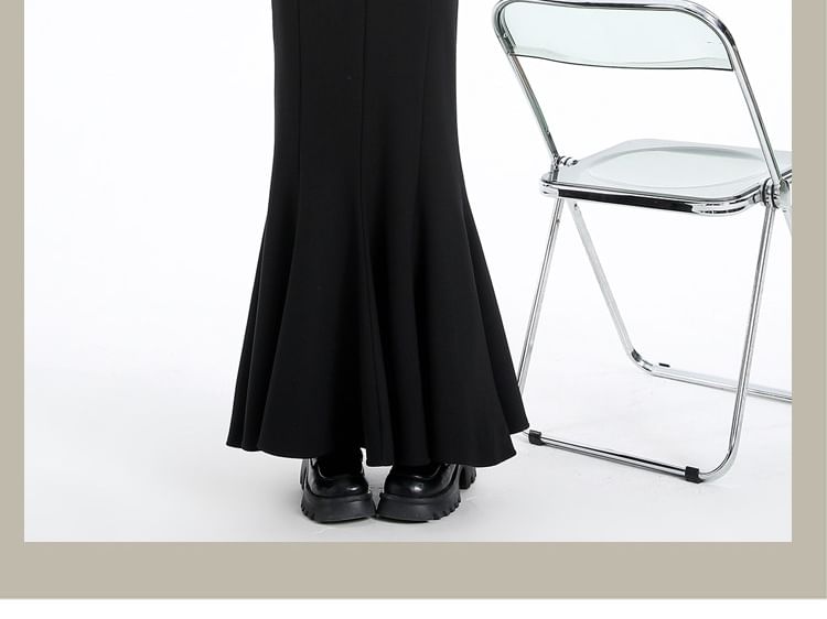 High Waist Plain Maxi Mermaid Skirt