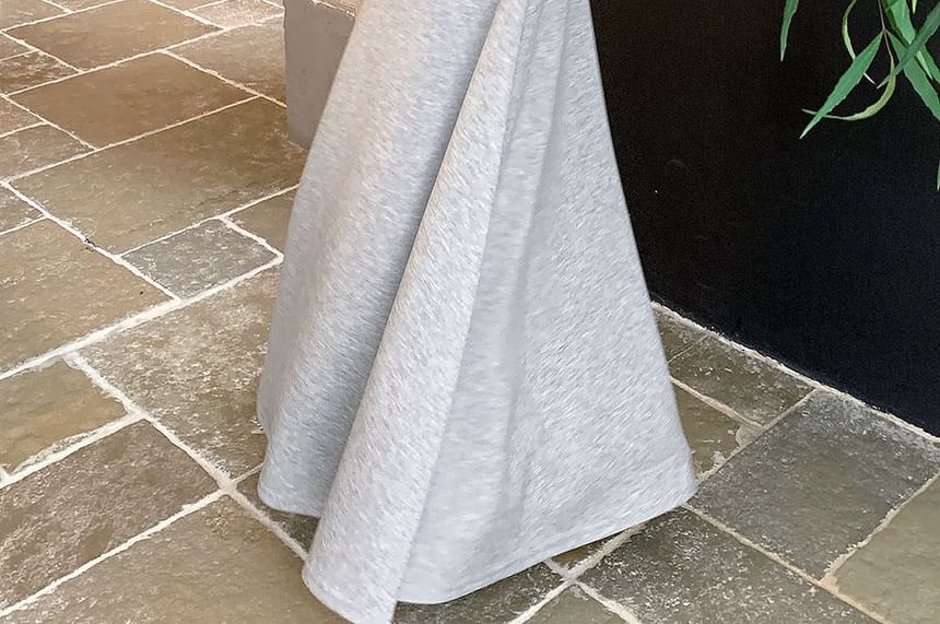 High Waist Plain Maxi A-Line Skirt