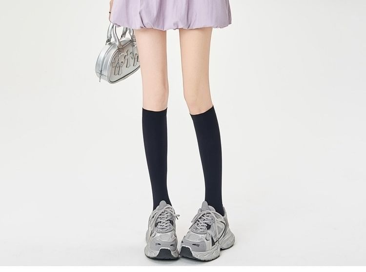 High Waist Plain Mini Balloon Skirt