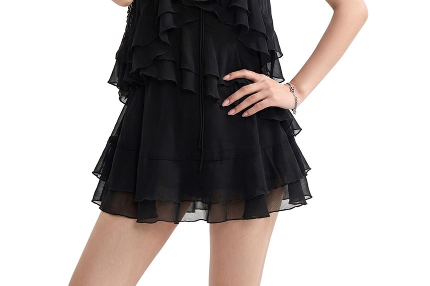 Ruffled Front Tie Camisole Top