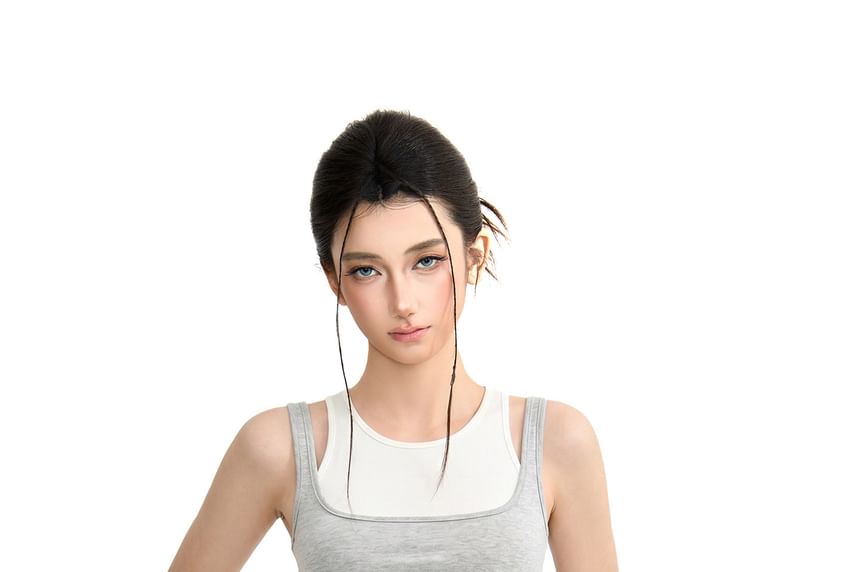Round Neck Plain Tank Top & Square Neck Crop Tank Set