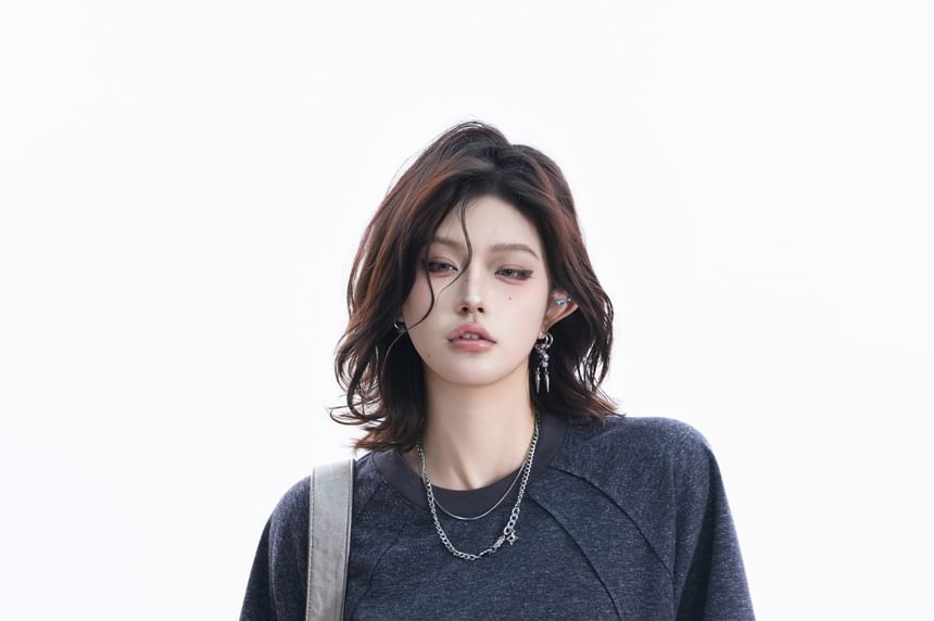 Crew Neck Oversized Short-Sleeve T-Shirt