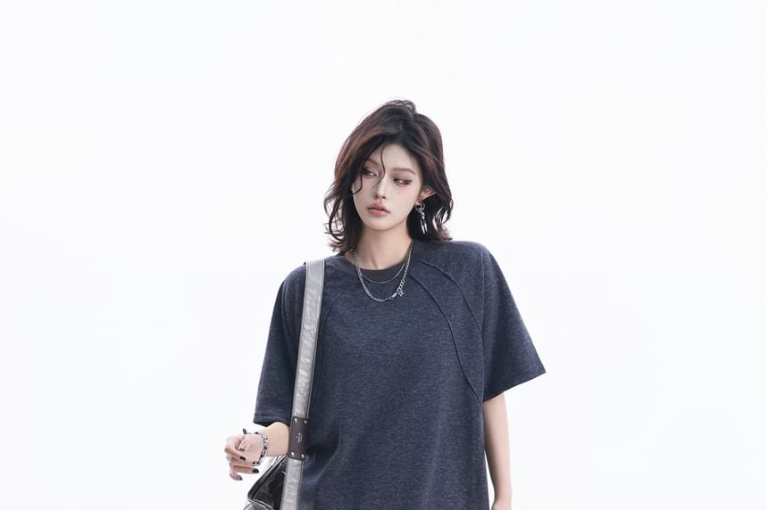 Crew Neck Oversized Short-Sleeve T-Shirt