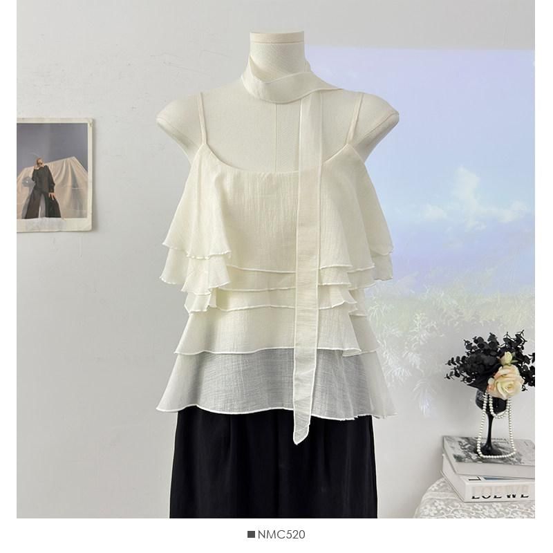 Scoop Neck Ruffled Camisole Top