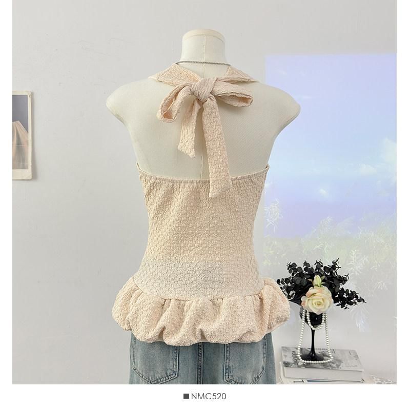 U-Neck Ruffled Tank Top