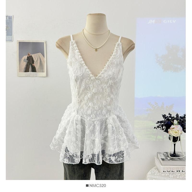 V-Neck Lace Flow Camisole Top