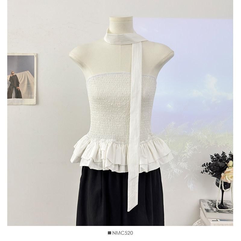 Strapless Smocked Flow Top & Twilly Set