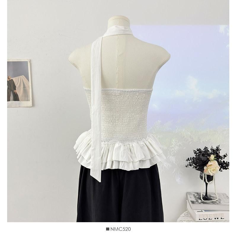 Strapless Smocked Flow Top & Twilly Set