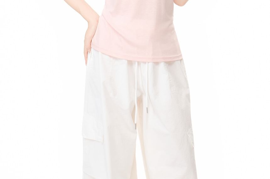 Short Sleeve V Neck Plain Slim Fit T Shirt