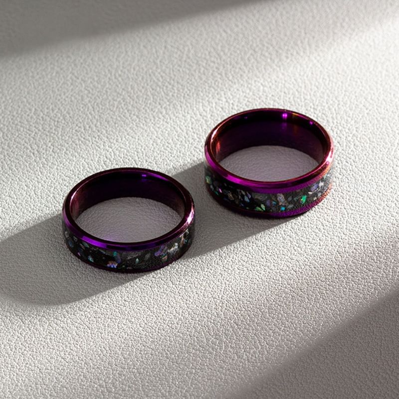 Couple Matching Shell Inlay Ring