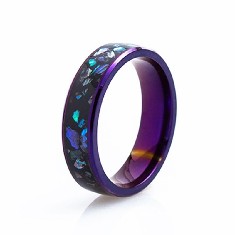 Couple Matching Shell Inlay Ring