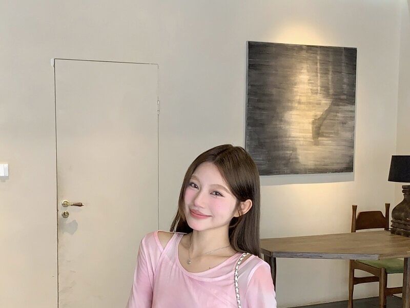 Long-Sleeve Mock Two Piece Tie-Dye T-Shirt