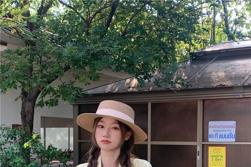 Long-Sleeve Collared Plain Button Up Shirt