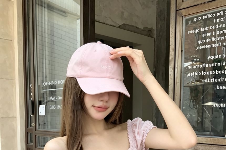 Short-Sleeve Off Shoulder Plain Ruffle Trim Top