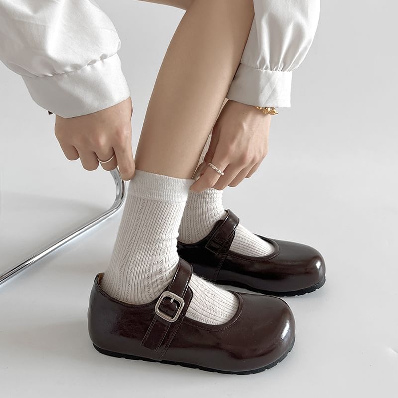 Hidden Wedge Mary Jane Shoes