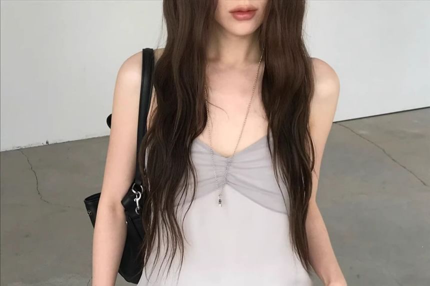 V-Neck Plain Flowy Camisole Top
