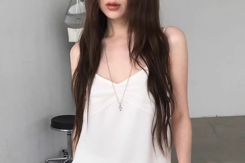 V-Neck Plain Flowy Camisole Top