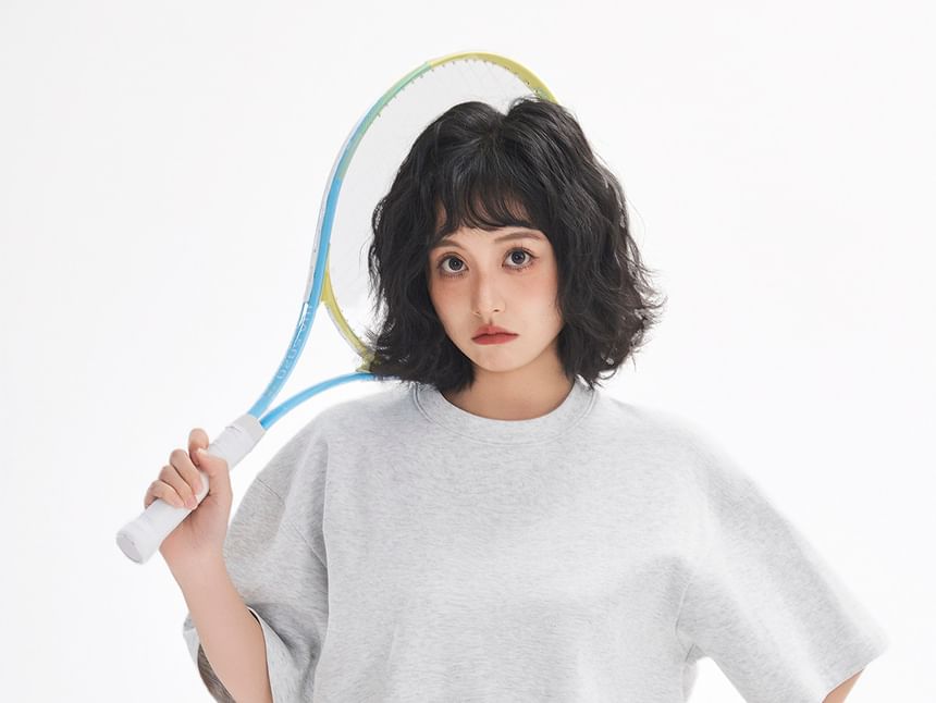 Short-Sleeve Crew Neck Plain Oversized T-Shirt