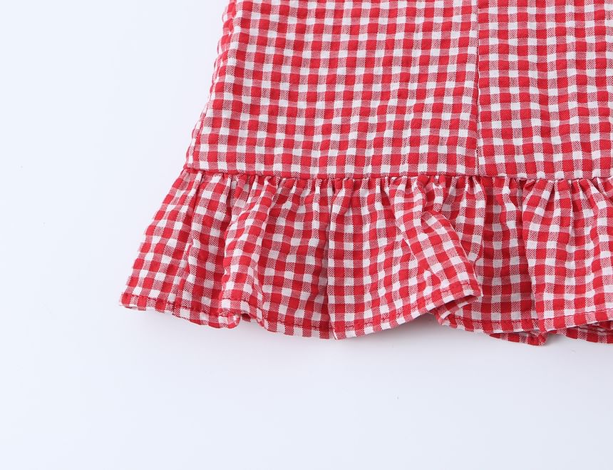 Gingham Shirred Camisole Top