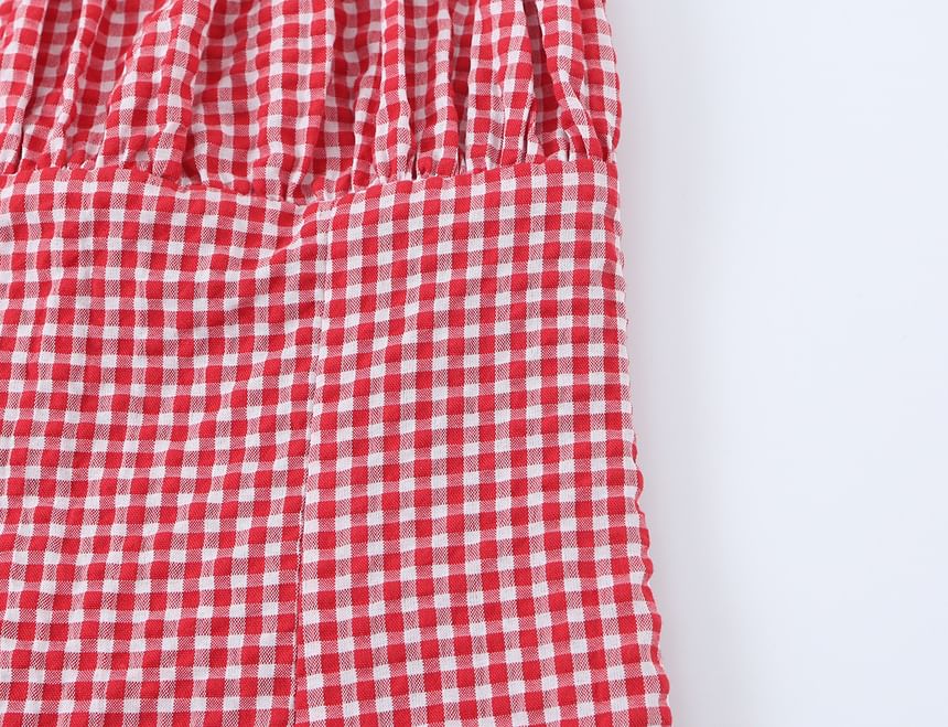 Gingham Shirred Camisole Top