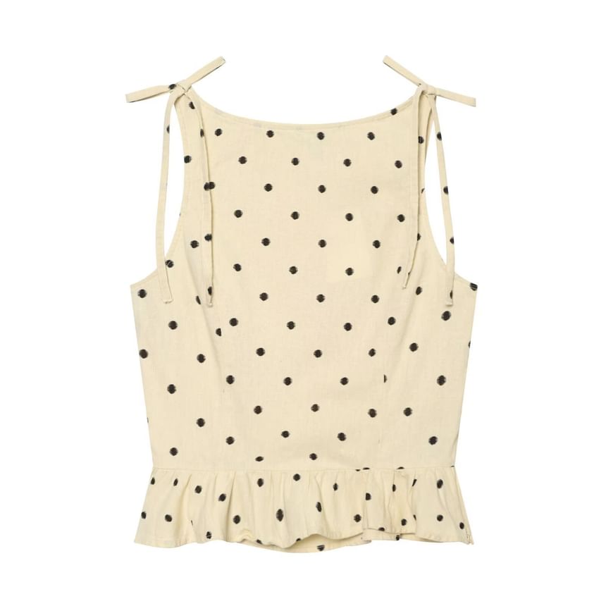 Sleeveless Striped Blouse Polka Dot Blouse Mid Rise Shorts