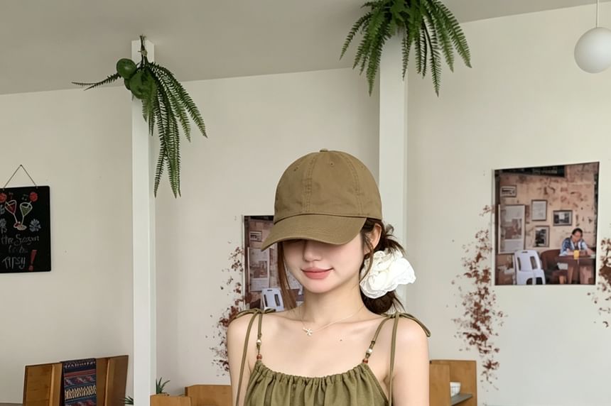 Tie-Shoulder Shirred Camisole Top