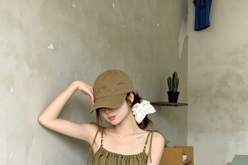 Tie-Shoulder Shirred Camisole Top