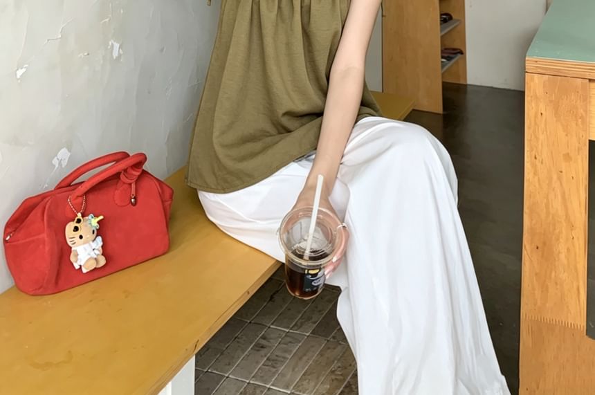 Tie-Shoulder Shirred Camisole Top