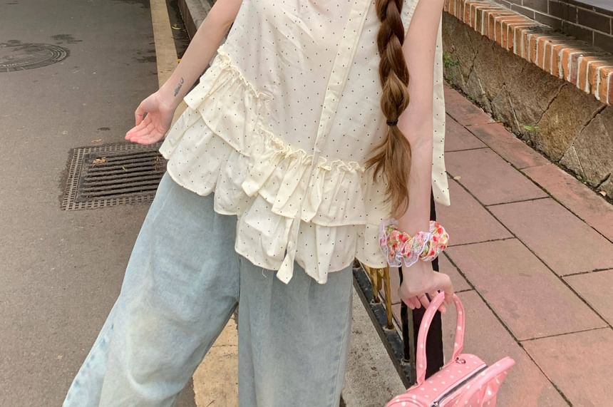 Frill Trim V-Neck Crop Top