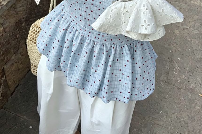 Gingham Check Halter Neck Flowy Top