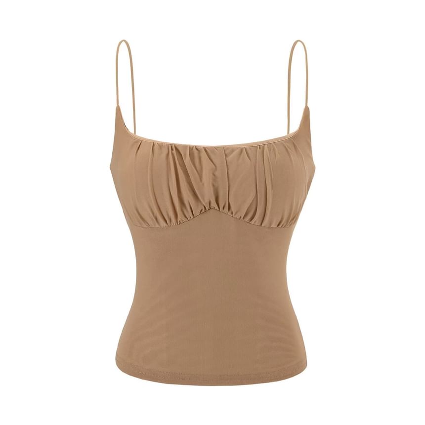 Ruched Scoop Neck Camisole Top