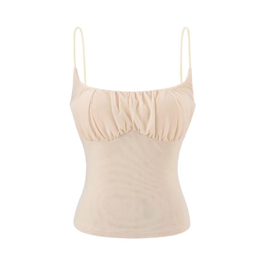 Ruched Scoop Neck Camisole Top