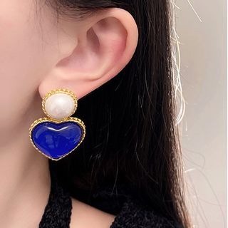 Drop Tone Heart Two Earring