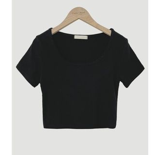 Short-Sleeve Plain Cropped T-Shirt