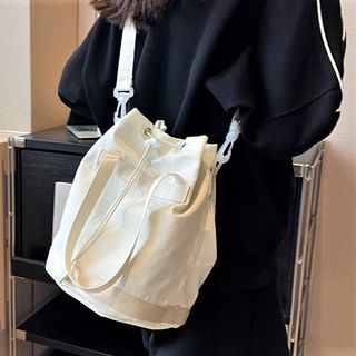 Plain Drawstring Bucket Bag