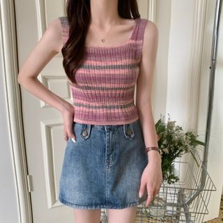 Knit Striped Sleeveless Top