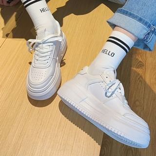 Platform Plain Panel Sneakers