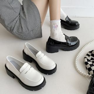 Platform Block-Heel Mary Jane Loafers