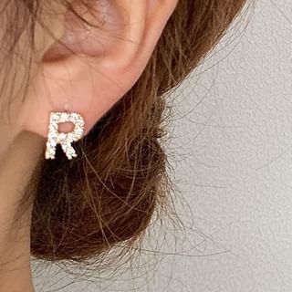 Rhinestone Lettering Ear Stud