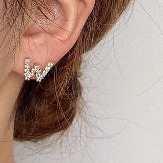 Rhinestone Lettering Ear Stud