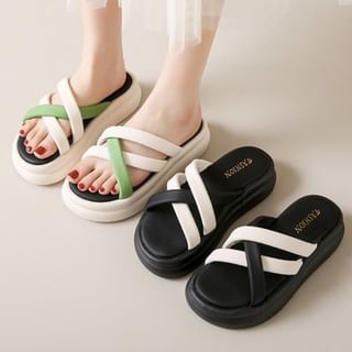 Cross Strap Platform Sandals