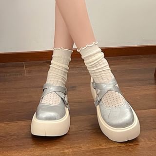 Cross Jane Strap Platform Mary Shoes