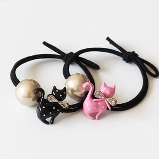 Cat Beaded Hair Tie